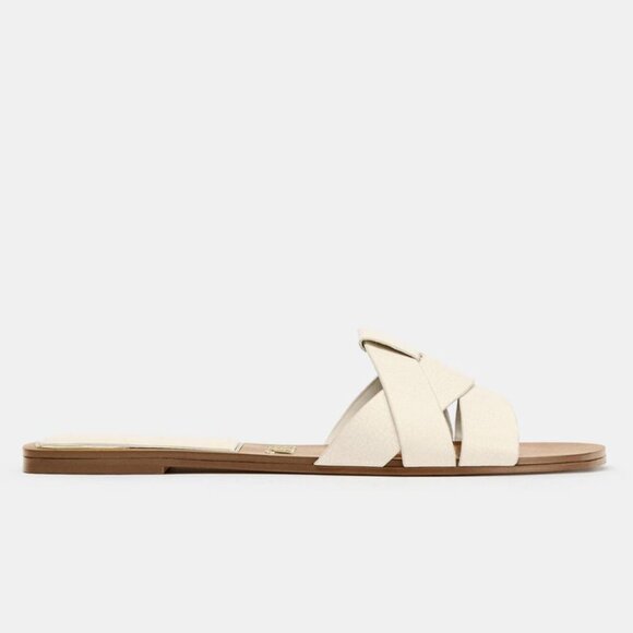 Zara Flat Crossed Leather Sandals - Picture 7 of 8